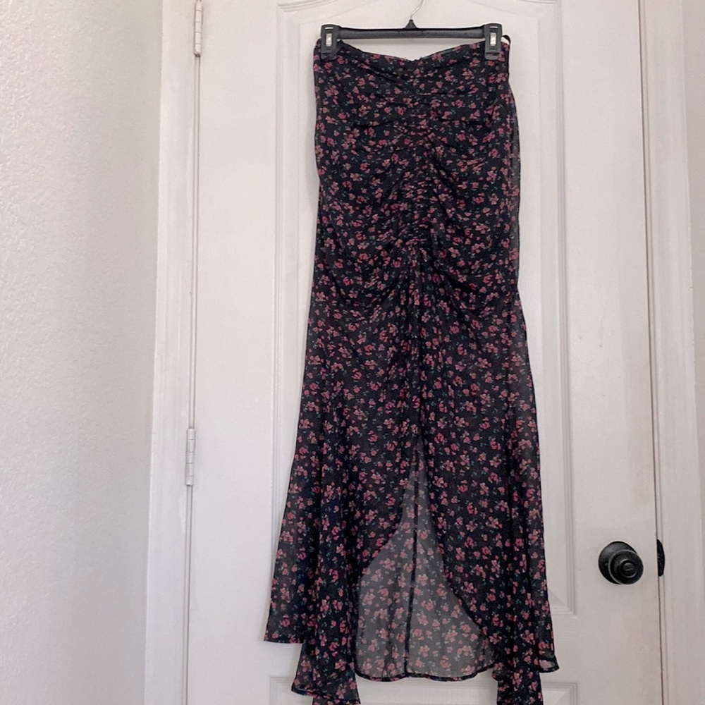 Long open front skirt